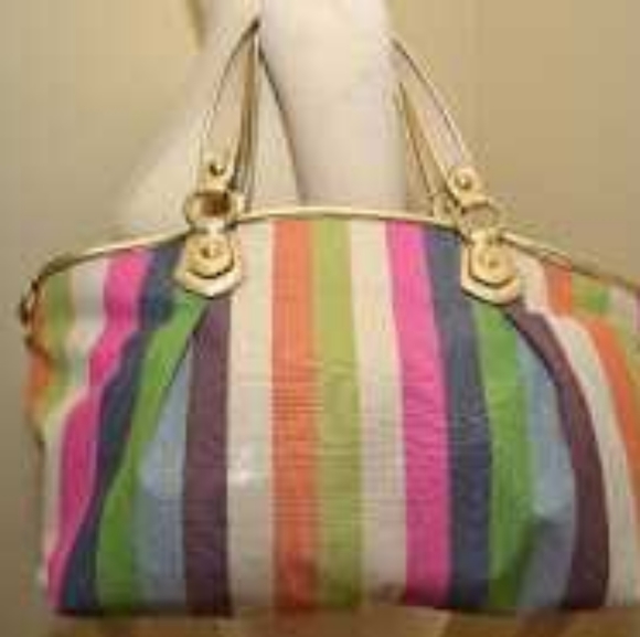 Coach poppy legacy stripe purse - Picture 2 of 5
